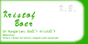 kristof boer business card